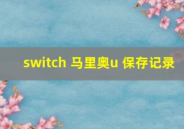 switch 马里奥u 保存记录